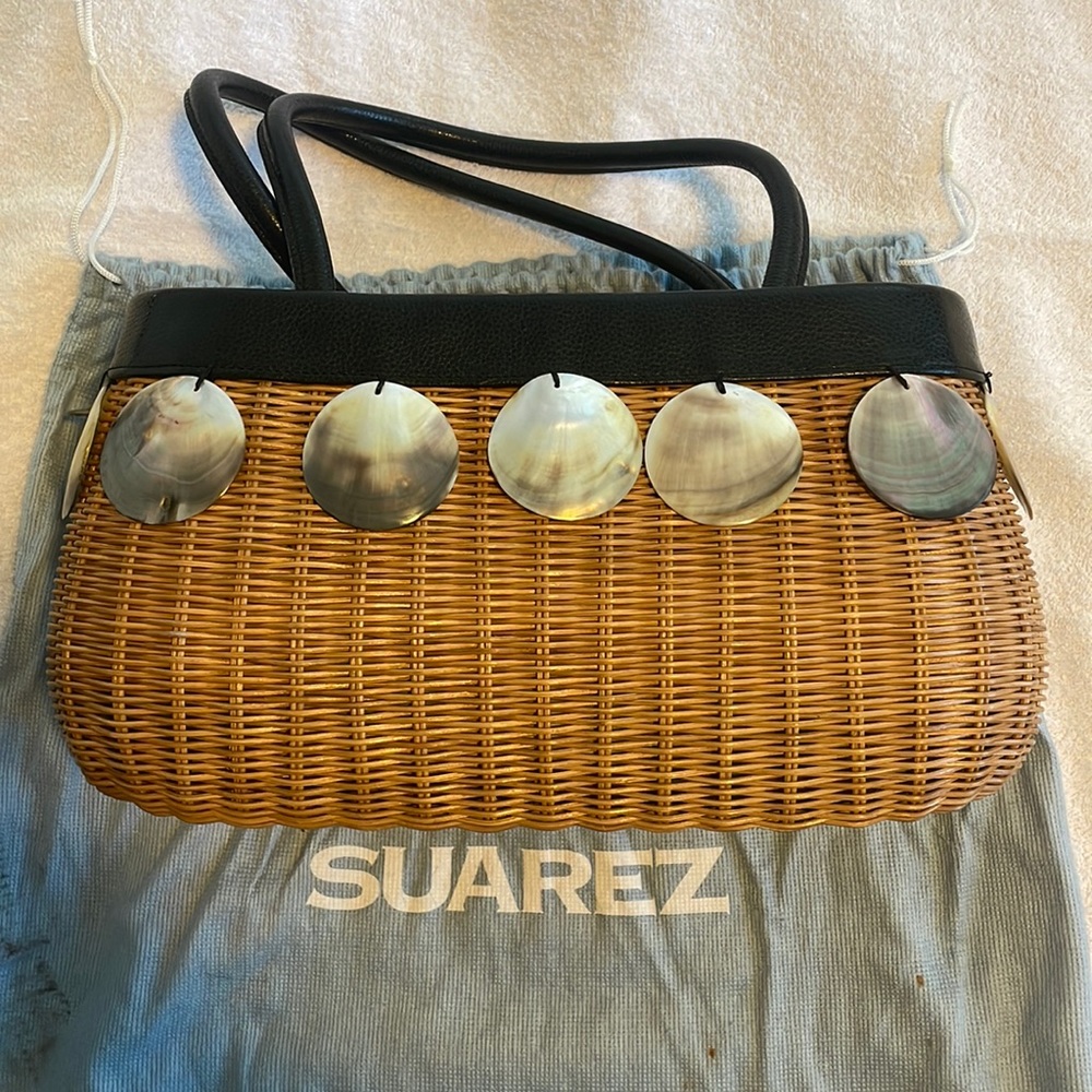 Suarez Wood and Shell Bag NWOT